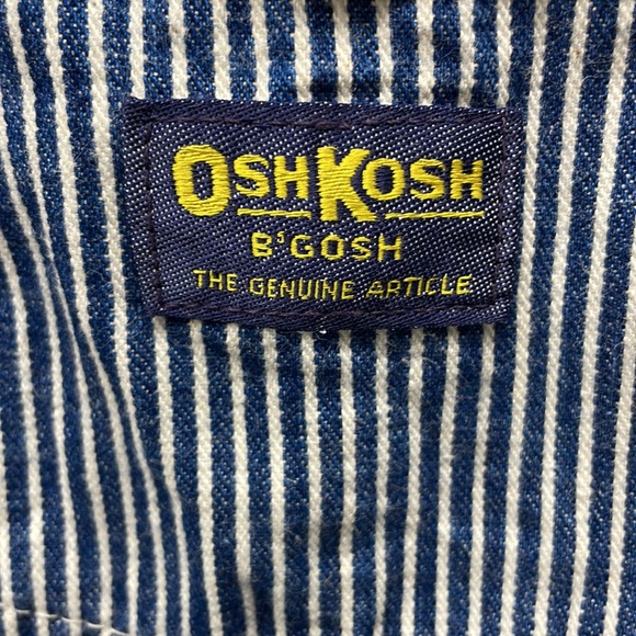 OshKosh b’Gosh railroad striped overalls boys sz 14 - Picture 4 of 9